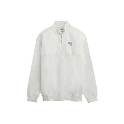 メンズ ESS エレベーテッド シャイン ハーフジップ スウェット 裏起毛 ESS ELEVATED SHINE Half Zip （White Glow Heather）｜詳細画像