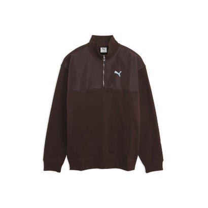 メンズ ESS エレベーテッド シャイン ハーフジップ スウェット 裏起毛 ESS ELEVATED SHINE Half Zip （White Glow Heather）｜詳細画像