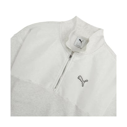 メンズ ESS エレベーテッド シャイン ハーフジップ スウェット 裏起毛 ESS ELEVATED SHINE Half Zip （White Glow Heather）｜詳細画像