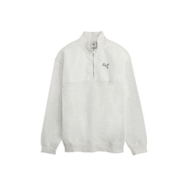 メンズ ESS エレベーテッド シャイン ハーフジップ スウェット 裏起毛 ESS ELEVATED SHINE Half Zip （White Glow Heather）