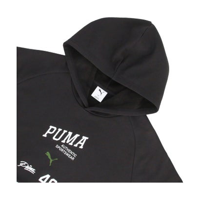 プーマ PUMA ESS ELEVATED MX ロゴフーディー メンズ トップス パーカー 保温性 機能性 裏起毛仕様 秋 冬 オーバーサイズシルエット （04 LIGHTGRAYHEATHER）｜詳細画像