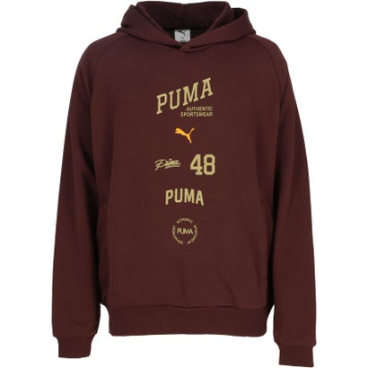 プーマ PUMA ESS ELEVATED MX ロゴフーディー メンズ トップス パーカー 保温性 機能性 裏起毛仕様 秋 冬 オーバーサイズシルエット （01 PUMABLACK）｜詳細画像