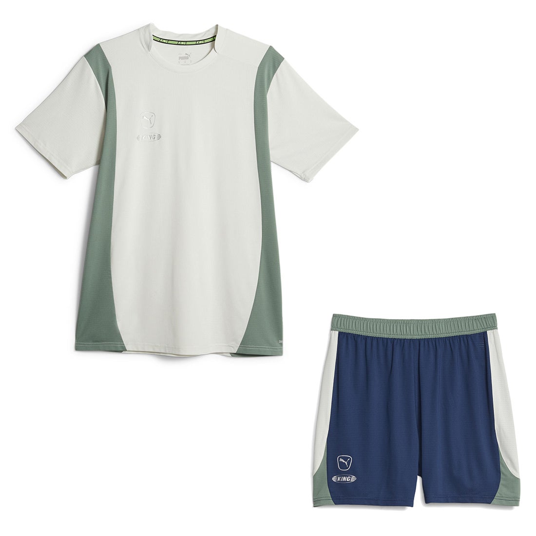 PUMA プーマ KING PRO 半袖シャツ&KING PRO ショーツ(ユーカリ×ブルー) 658908 02&658907 02 ...