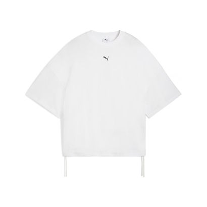 DARE TO オーバーサイズド ルーシュド Tシャツ（DARE TO OVERSIZED RUCHED TEE） （PUMA White）｜詳細画像