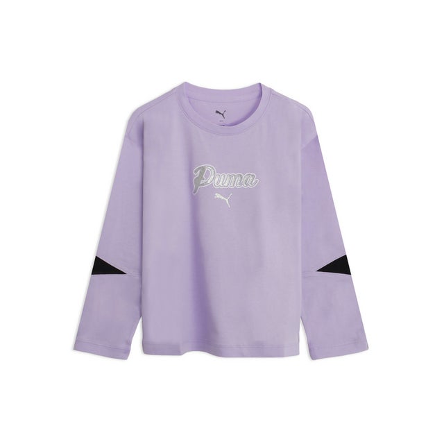 ガールズ ESS スクリプト グリッター 長袖 Tシャツ 120-160cm ESS SCRIPT GLITTER LS TEE （Light Lavender）