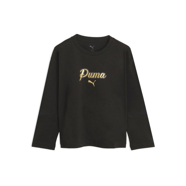 ガールズ ESS スクリプト グリッター 長袖 Tシャツ 120-160cm ESS SCRIPT GLITTER LS TEE （Black）