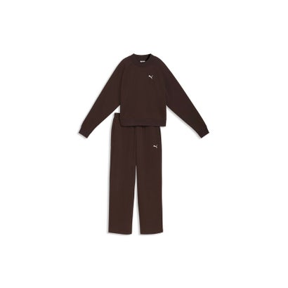 プーマ PUMA ウィメンズ ラウンジウェア コンフォート スウェットスーツ 上下セット Loungewear Standard Sweat Su （Chocolate Fondue）｜詳細画像