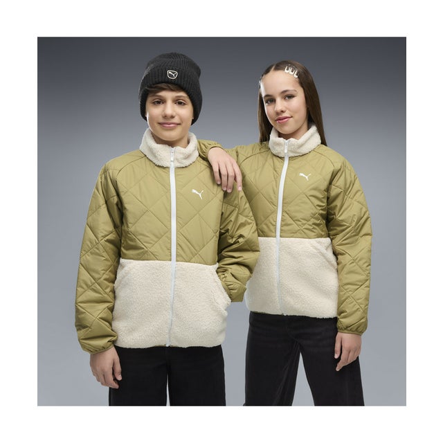 キッズ キルテッド シェルパ ジャケット 120-160cm Quilted Sherpa Jacket （Chai Latte）