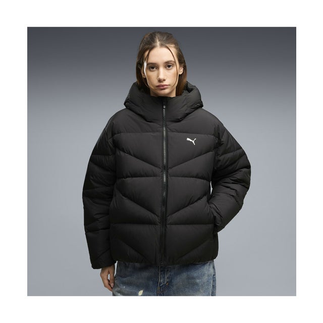 ウィメンズ フーデッド ダウン パッファー ジャケット Hooded Down Puffer Jacket W （Black）