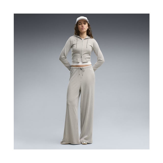 ウィメンズ ESS リブ ワイド ソフトタッチ パンツ OP ESS Ribbed Pants （Mouse Gray Heather）