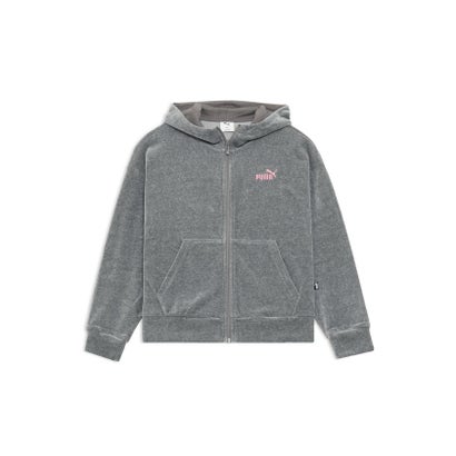 ウィメンズ ベロア フルジップ フーディ VELOUR FZ HOODIE （Medium Gray Heather-Flat Medium Gray）｜詳細画像