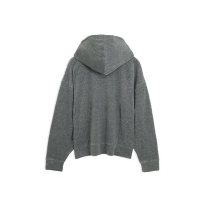 ウィメンズ ベロア フルジップ フーディ VELOUR FZ HOODIE （Medium Gray Heather-Flat Medium Gray）｜詳細画像