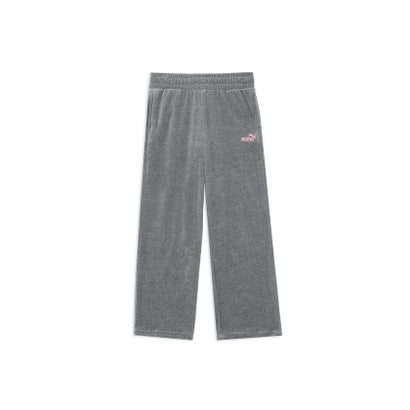 プーマ PUMA ウィメンズ ベロア ストレート パンツ VELOUR STRAIGHT PANTS （Medium Gray Heather-Flat Medium Gray）｜詳細画像