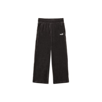 プーマ PUMA ウィメンズ ベロア ストレート パンツ VELOUR STRAIGHT PANTS （Medium Gray Heather-Flat Medium Gray）｜詳細画像