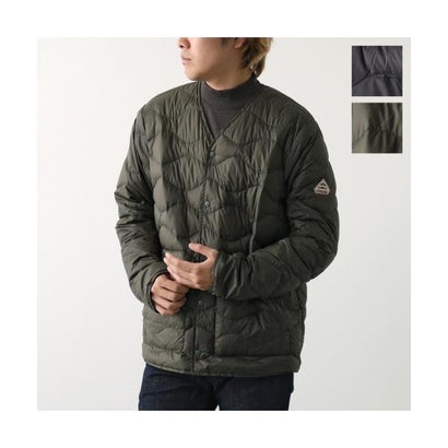 PYRENEX ダウンジャケット HANDY ナイロン Vネック （3170/DEEP-KHAKI/カーキ）｜詳細画像