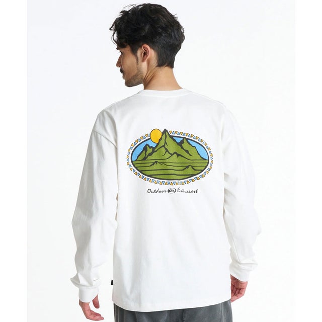 長袖 Tシャツ ロンT メンズ ロゴ バックプリント （WHT）