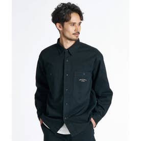 長袖 シャツ メンズ チノツイル ウォッシュ加工 QSH264001 （BLK）