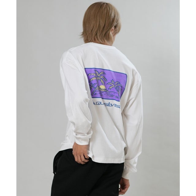 長袖 Tシャツ ロンT メンズ バックプリント ロゴ （WHT）