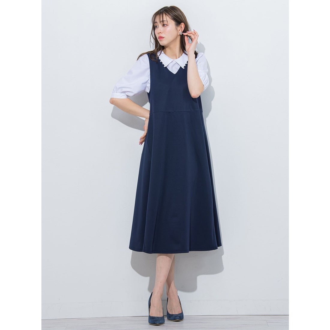 クイーンズコート QUEENS COURT ポンチフレアジャンスカ≪洗濯機で