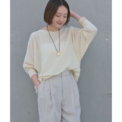 【夏まで快適に着られる】camifineニットプルオーバー （オフホワイト）｜詳細画像