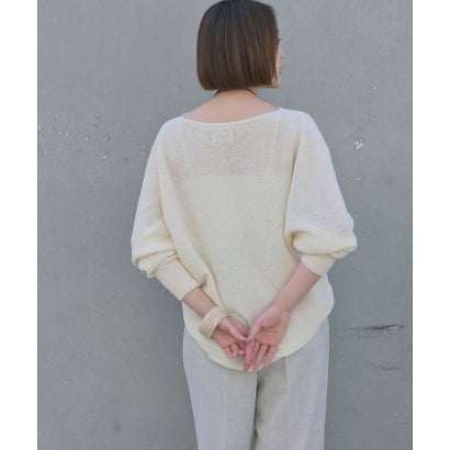 【夏まで快適に着られる】camifineニットプルオーバー （オフホワイト）｜詳細画像
