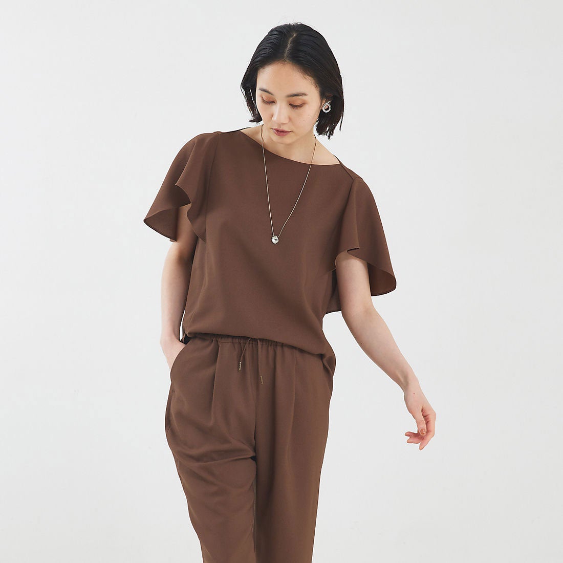 カリテ qualite 【セットアップ対応】バックサテンジョーゼット 