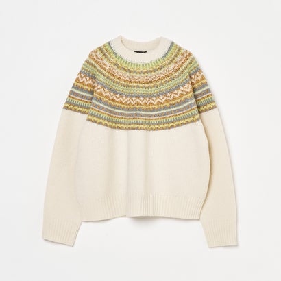 キイト QUIITO ROUND JACQUARD PULLOVER （オフホワイト）｜詳細画像