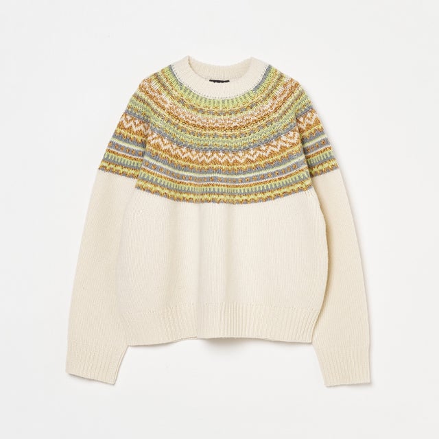 ROUND JACQUARD PULLOVER （オフホワイト）
