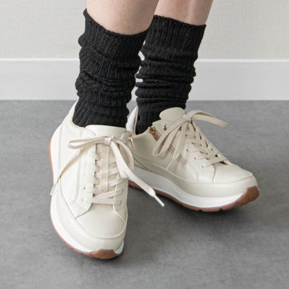 サイドジップレースアップスニーカー （アイボリー）｜詳細画像