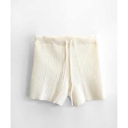 リブニットショートパンツ 短パン ショート丈 ショーパン ミニ丈 ズボン ボトム パンツ 部屋着 ルームウェア パジャマ 無地 （グレー）｜詳細画像