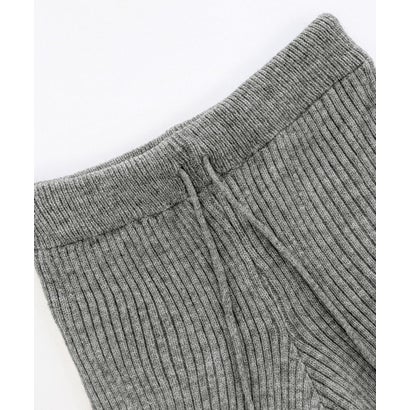 リブニットショートパンツ 短パン ショート丈 ショーパン ミニ丈 ズボン ボトム パンツ 部屋着 ルームウェア パジャマ 無地 （グレー）｜詳細画像
