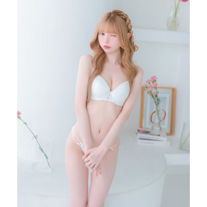 下着レディース ランジェリー リング付き レース ピュア 脇高 ブラジャー ショーツ ランジェリー 下着 2点セット【返品不可商品】 （ホワイト）｜詳細画像