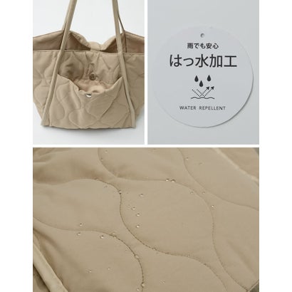 [撥水加工]ウェーブキルティングトートバッグ （ベージュ）｜詳細画像