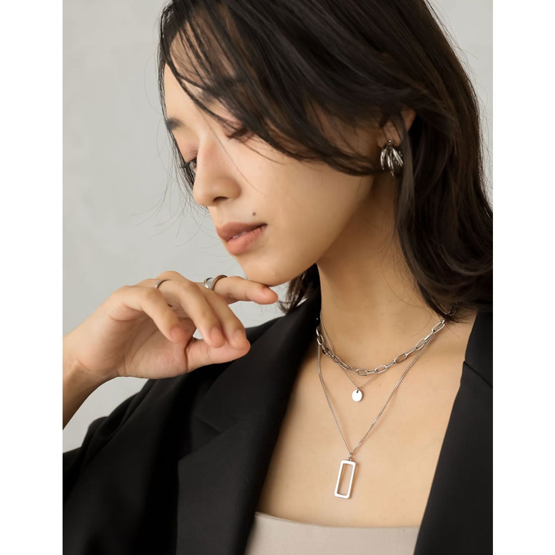 リエディ Re:EDIT [Accessory Collection][2点セット]スクエアモチーフ 