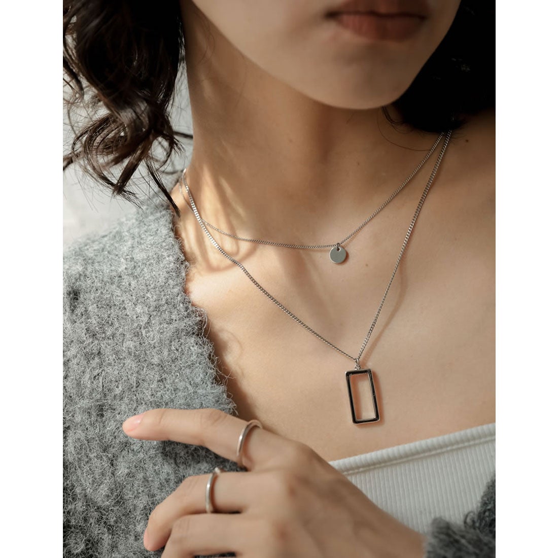 リエディ Re:EDIT [Accessory Collection][2点セット]スクエアモチーフ 