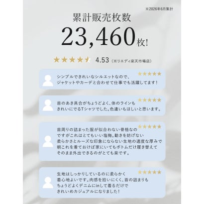 [新色追加][累計販売枚数2.3万枚突破][華奢見えリブTシャツ]テレコリブクルーネック半袖Tシャツ （レッド）｜詳細画像