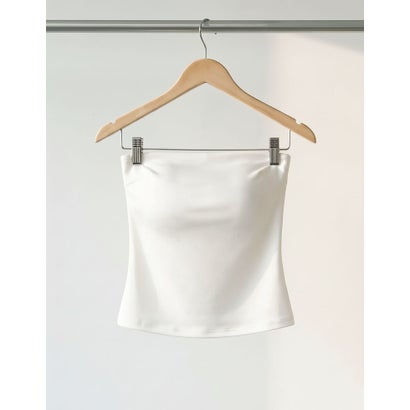 カップ付きベアトップ[返品交換不可] （ホワイト）｜詳細画像