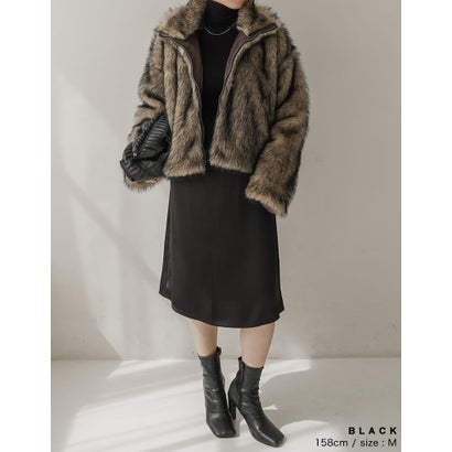 [TREND BOTTOM COLLECTION]サテンミディナロースカート （ブラック）｜詳細画像