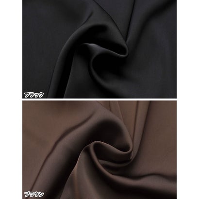 [TREND BOTTOM COLLECTION]サテンミディナロースカート （ブラック）｜詳細画像