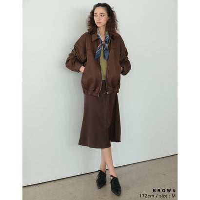 [TREND BOTTOM COLLECTION]サテンミディナロースカート （ブラウン）｜詳細画像
