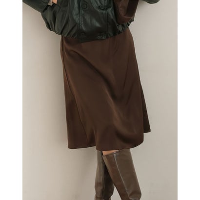[TREND BOTTOM COLLECTION]サテンミディナロースカート （ブラウン）｜詳細画像