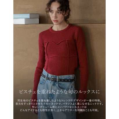 アルパカタッチビスチェドッキングニットプルオーバー （アイボリー）｜詳細画像