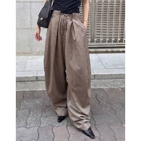 タックベルトループコクーンワイドパンツ （グレージュ）