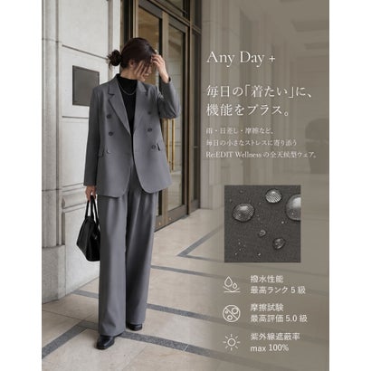 ［撥水加工/アンチピリング/UVカット100%］］ストレッチツイルテーラードジャケット （チャコールグレー）｜詳細画像