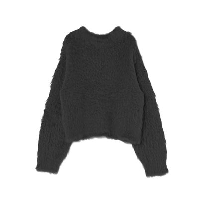 リエディ Re:EDIT [TREND ITEM COLLECTION]ウェーブブラッシュシャギーニットトップス （ブラック）｜詳細画像
