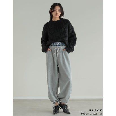 リエディ Re:EDIT [TREND ITEM COLLECTION]ウェーブブラッシュシャギーニットトップス （ブラック）｜詳細画像