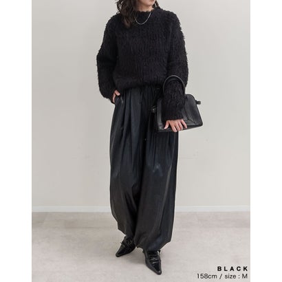 リエディ Re:EDIT [TREND ITEM COLLECTION]ウェーブブラッシュシャギーニットトップス （ブラック）｜詳細画像