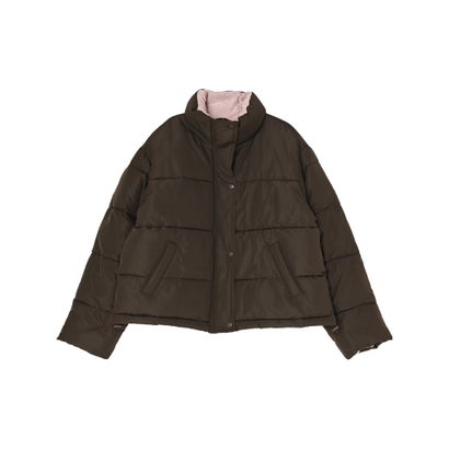 [OUTER COLLECTION]マイクロタフタ配色フェイクダウンジャケット （ブラウン）｜詳細画像