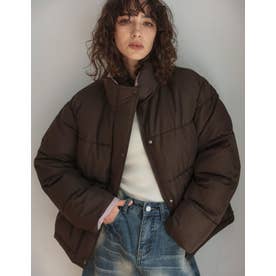[OUTER COLLECTION]マイクロタフタ配色フェイクダウンジャケット （ブラウン）