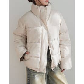 [OUTER COLLECTION]マイクロタフタ配色フェイクダウンジャケット （アイボリー）